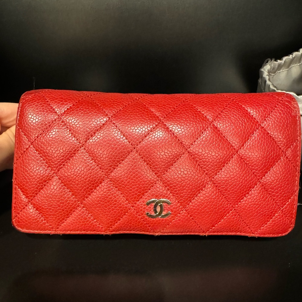 Chanel Classic Red Quilted Wallet